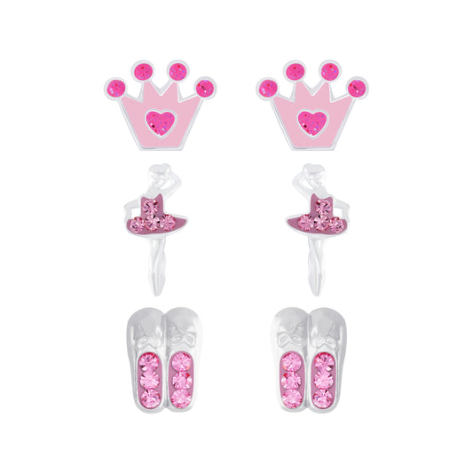 Girl Ballerina Earrings Set