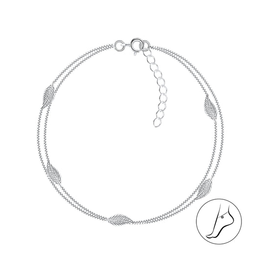 Silver Leaf Constellation Anklet