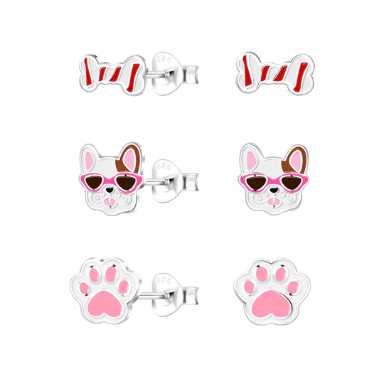 Girl Dog Lover Earrings Set