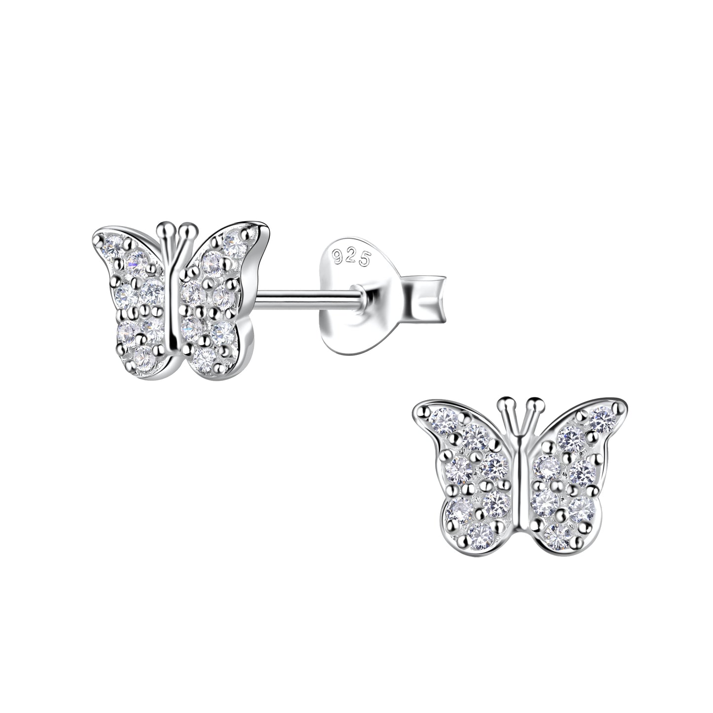 Silver Butterfly Stud Earrings