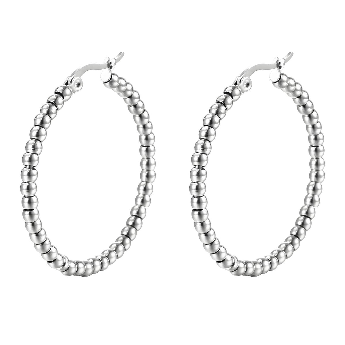 Beaded Hoop Stainless Steel Earring