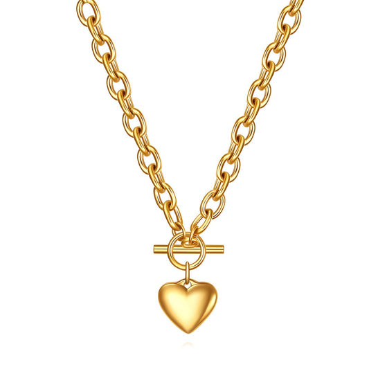 18K GOLD PLATED STAINLESS STEEL HEART NECKLACE