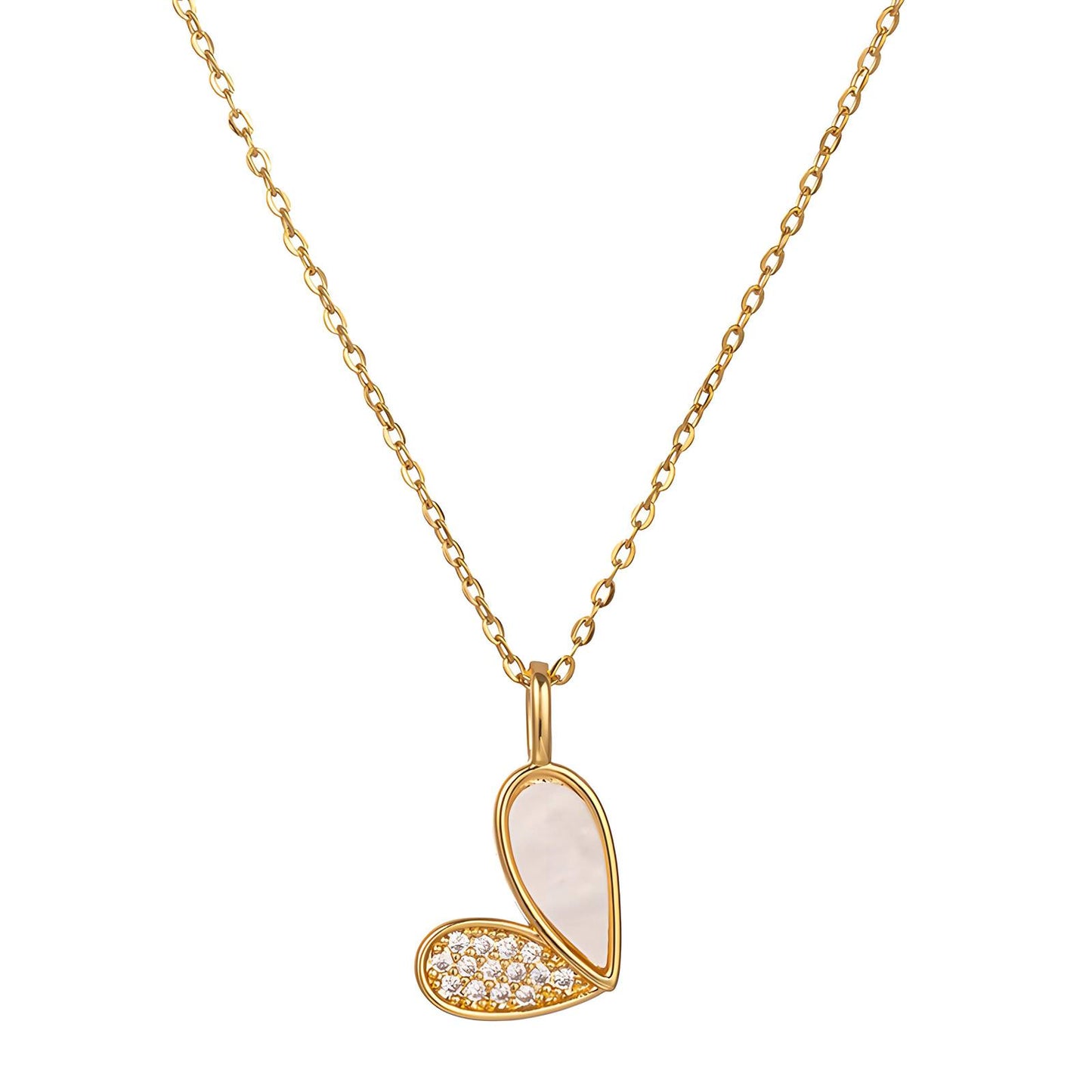 18K GOLD PLATED STAINLESS STEEL HEART NECKLACE