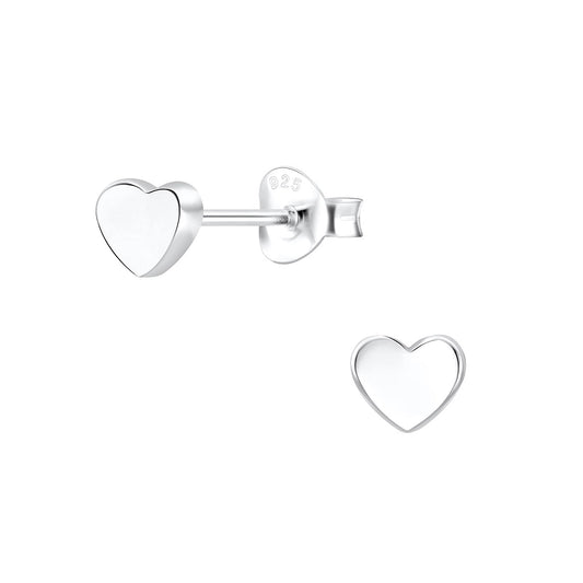 Silver Heart Stud Earrings