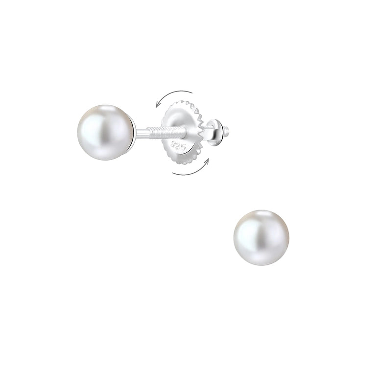 Girl Pearl Earrings (screw back)