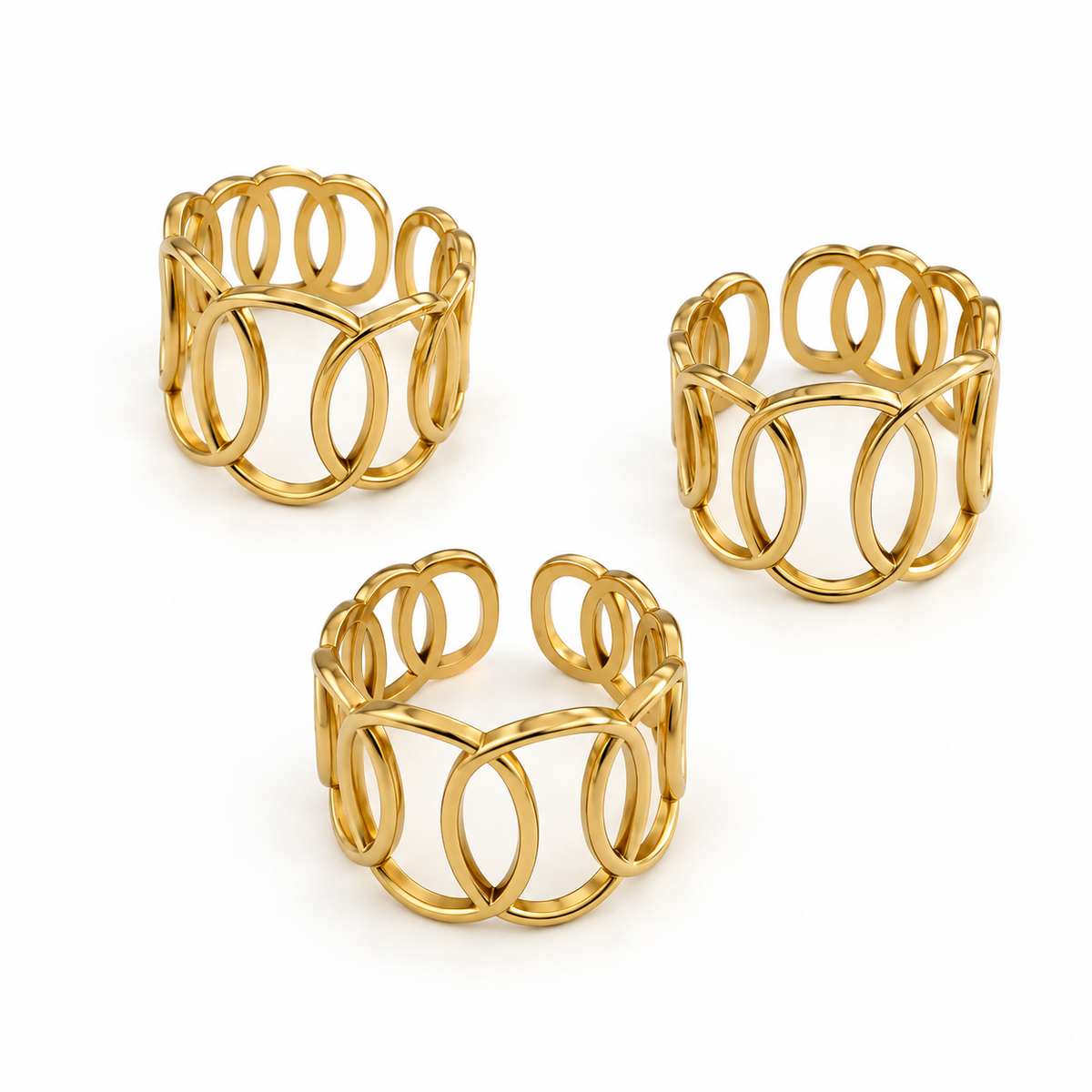 Stainless Steel 18K Gold Plated Ring