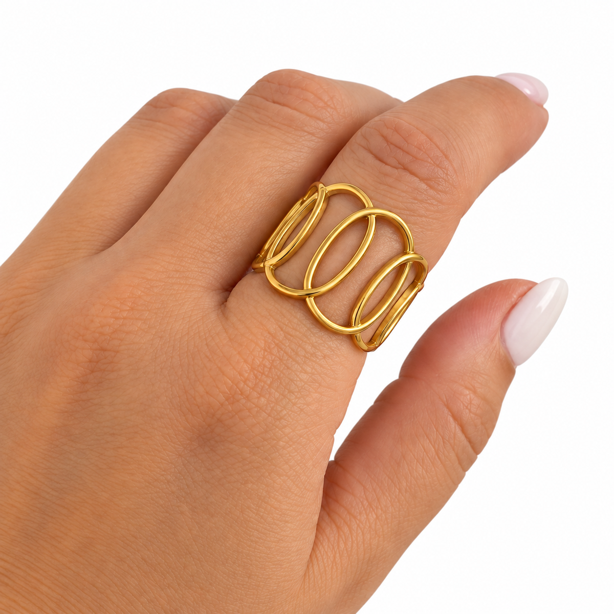 Stainless Steel 18K Gold Plated Ring