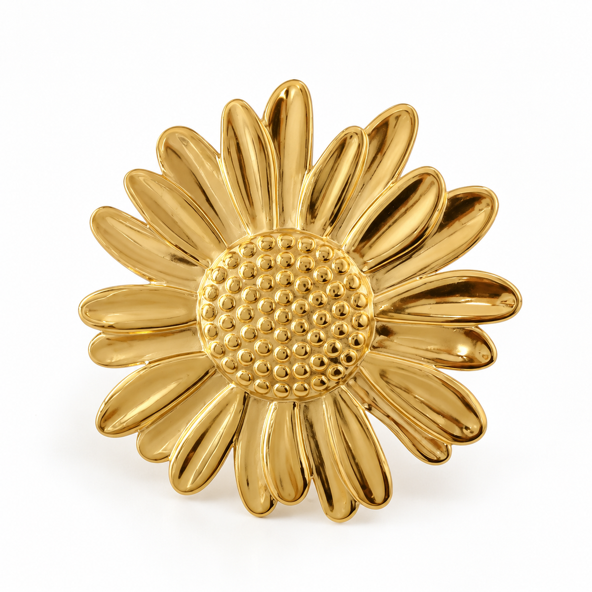 Daisy Flower PVD Gold-Plated Stainless Steel Ring