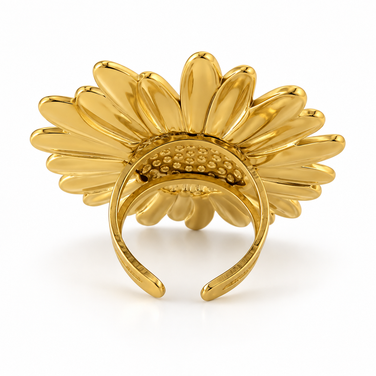 Daisy Flower PVD Gold-Plated Stainless Steel Ring
