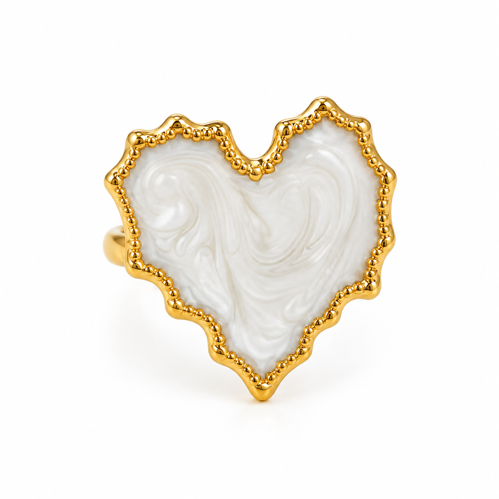 18K Gold-Plated Heart Stainless Steel Ring