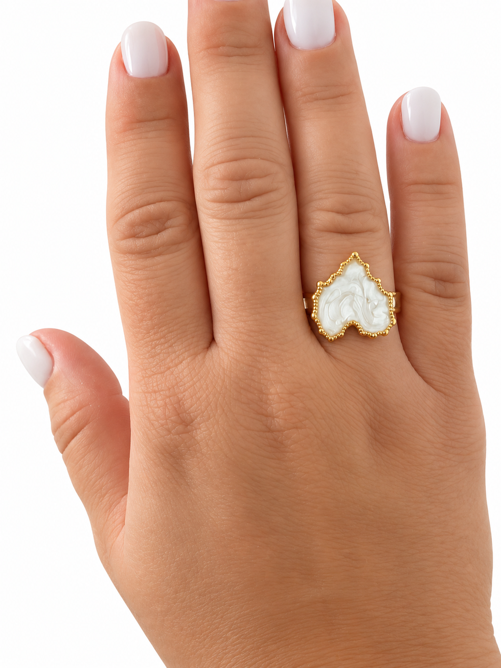 18K Gold-Plated Heart Stainless Steel Ring