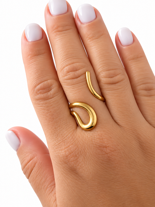 Abstract Open Stainless Steel Ring