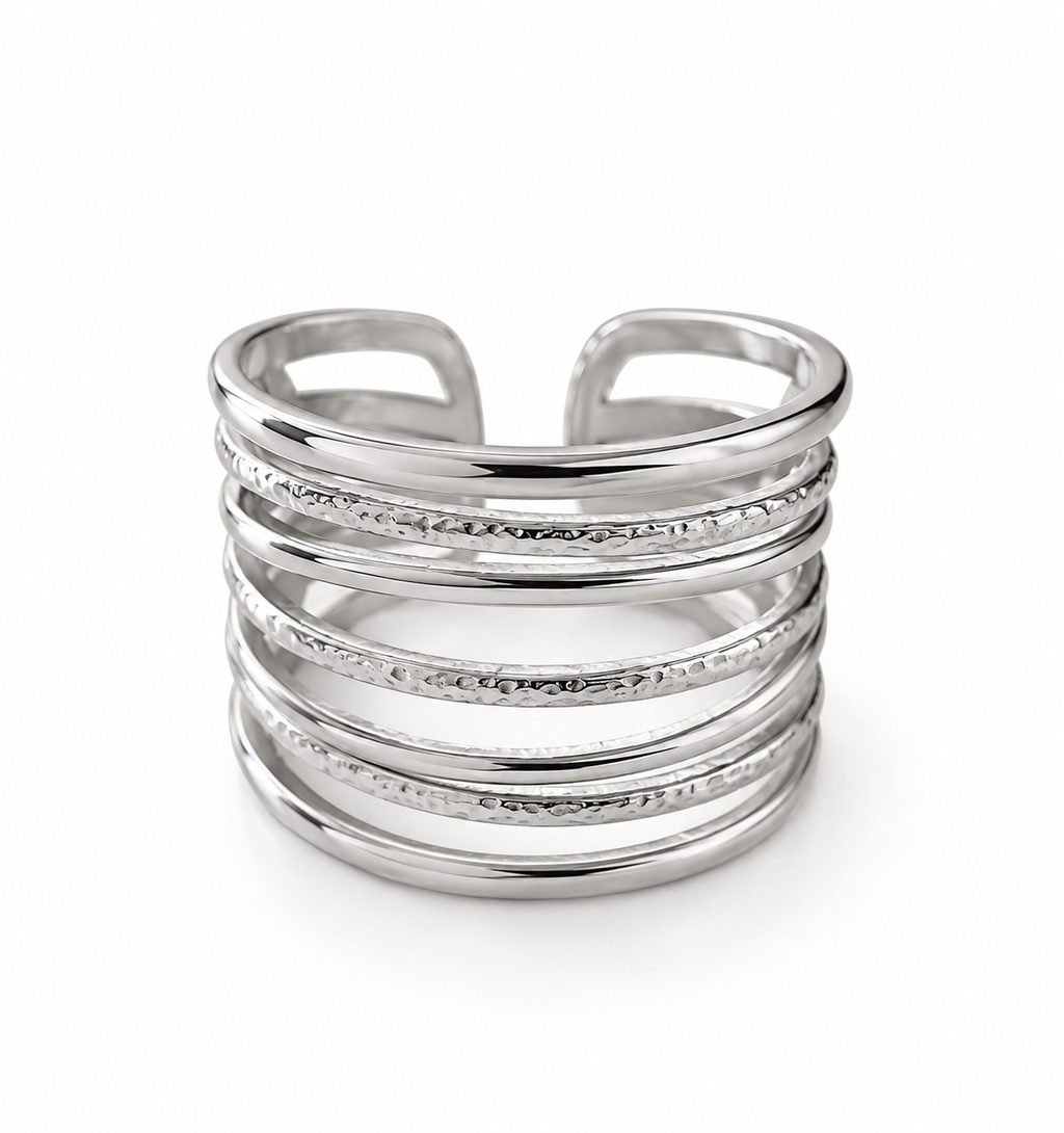 Layered Open Stainless Steel Ring