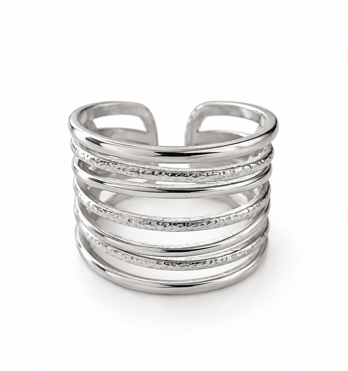 Layered Open Stainless Steel Ring