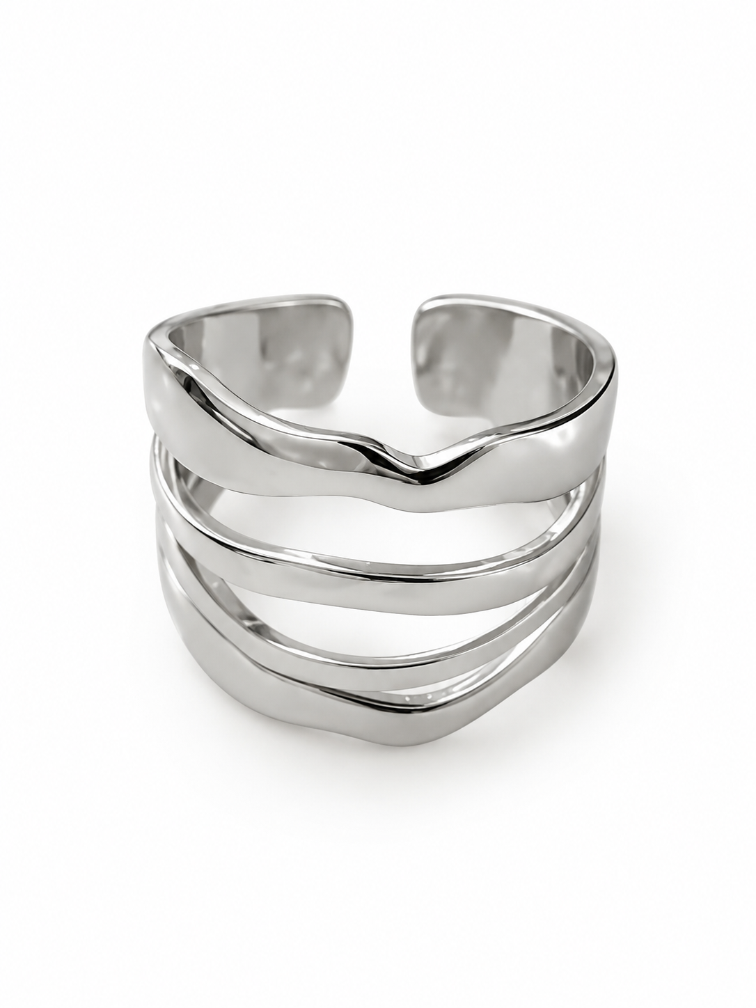 Wavy Open Stainless Steel Ring