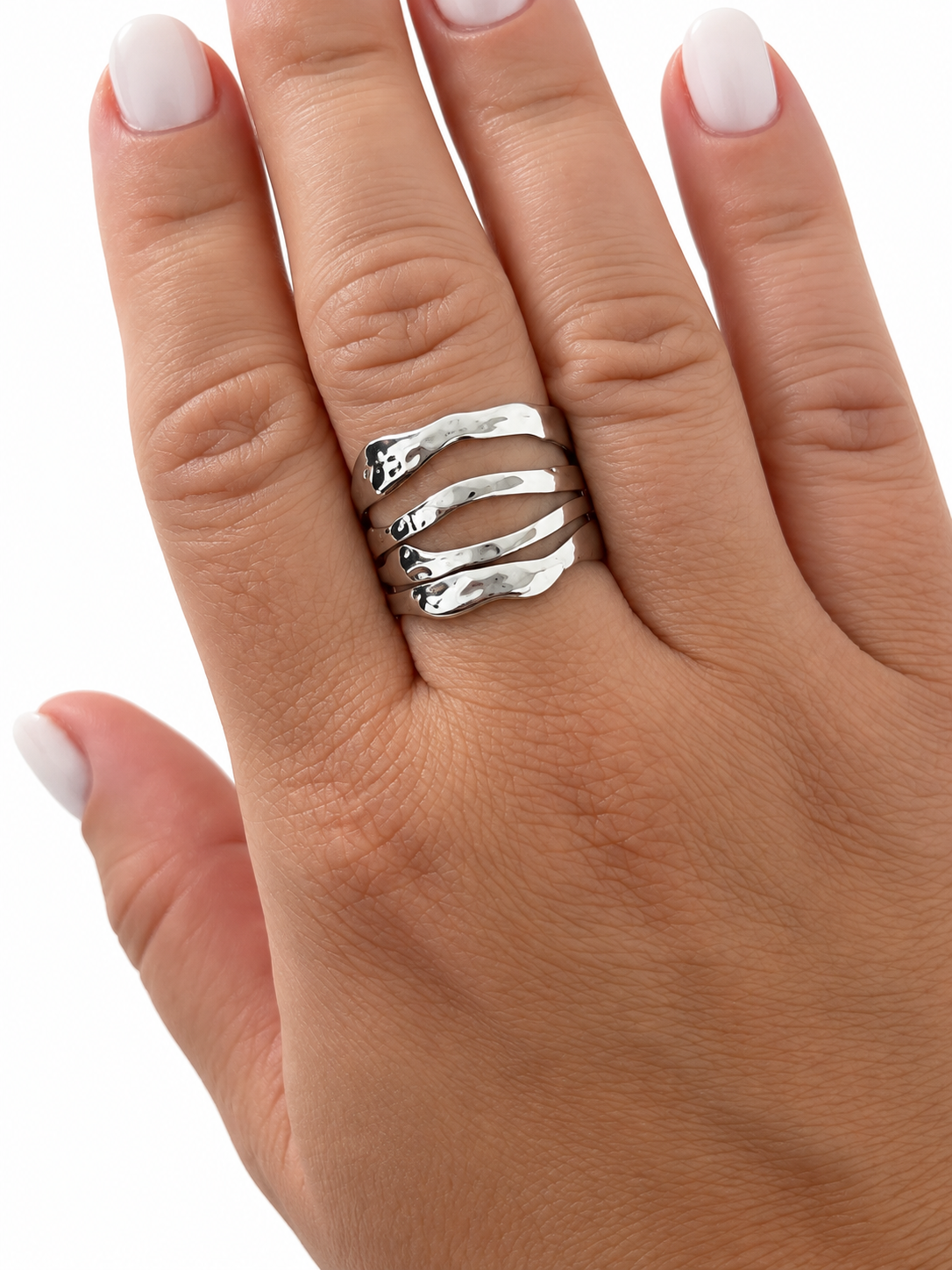 Wavy Open Stainless Steel Ring