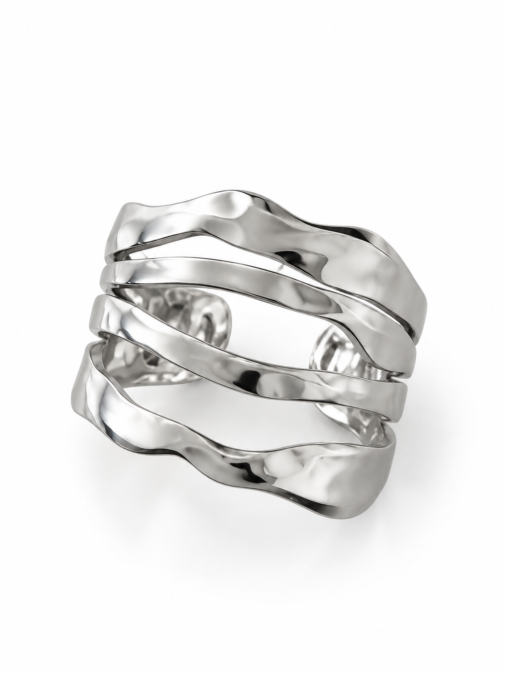 Wavy Open Stainless Steel Ring