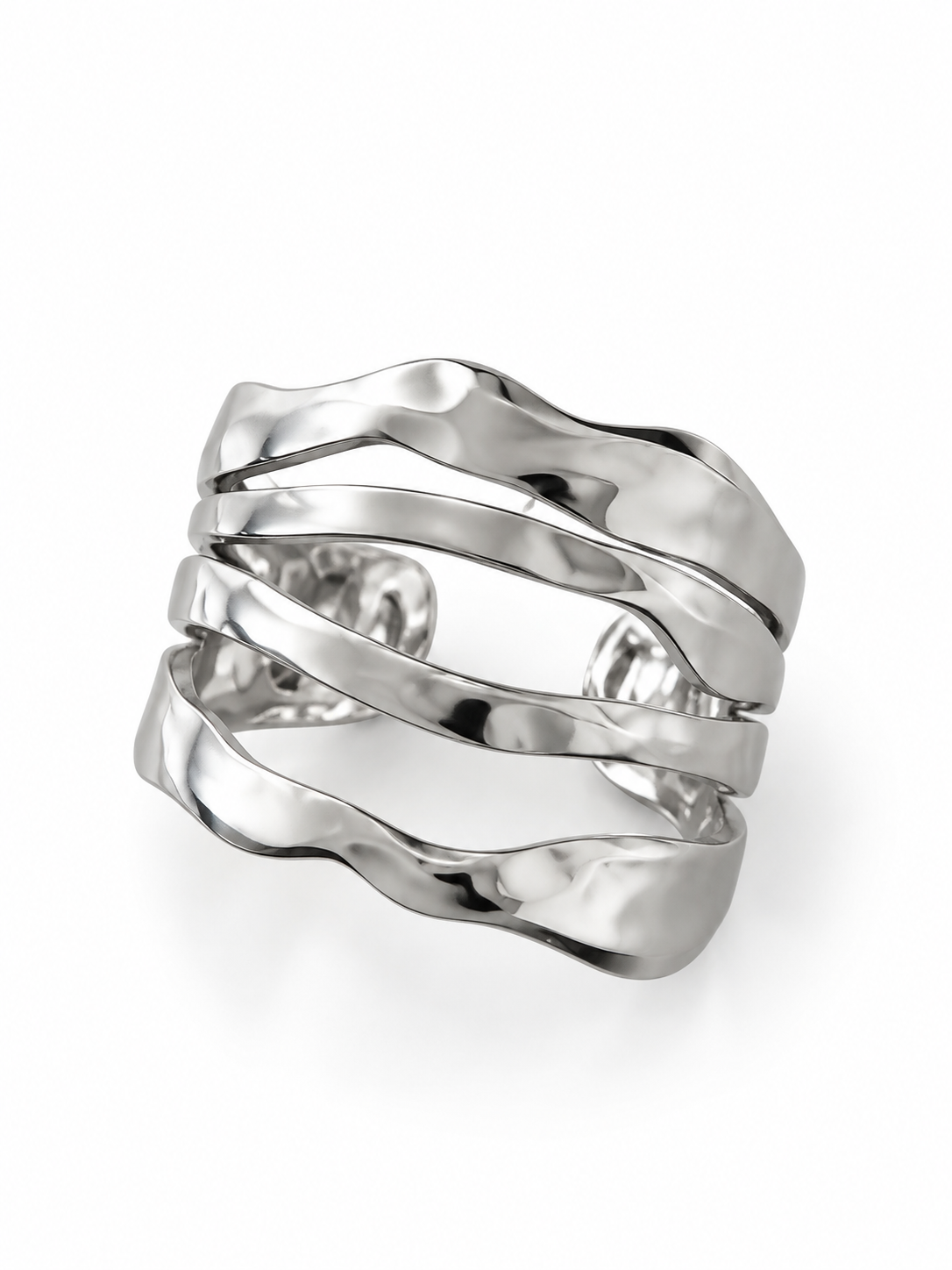 Wavy Open Stainless Steel Ring