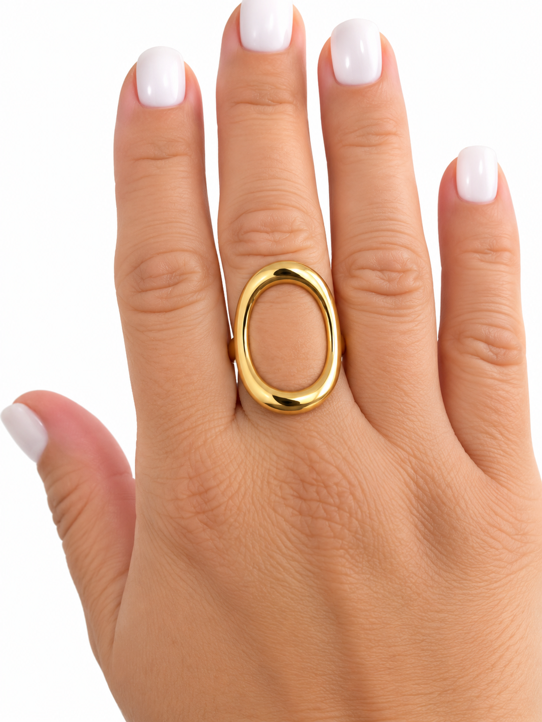 Gold Geometric Open Stainless Steel Ring