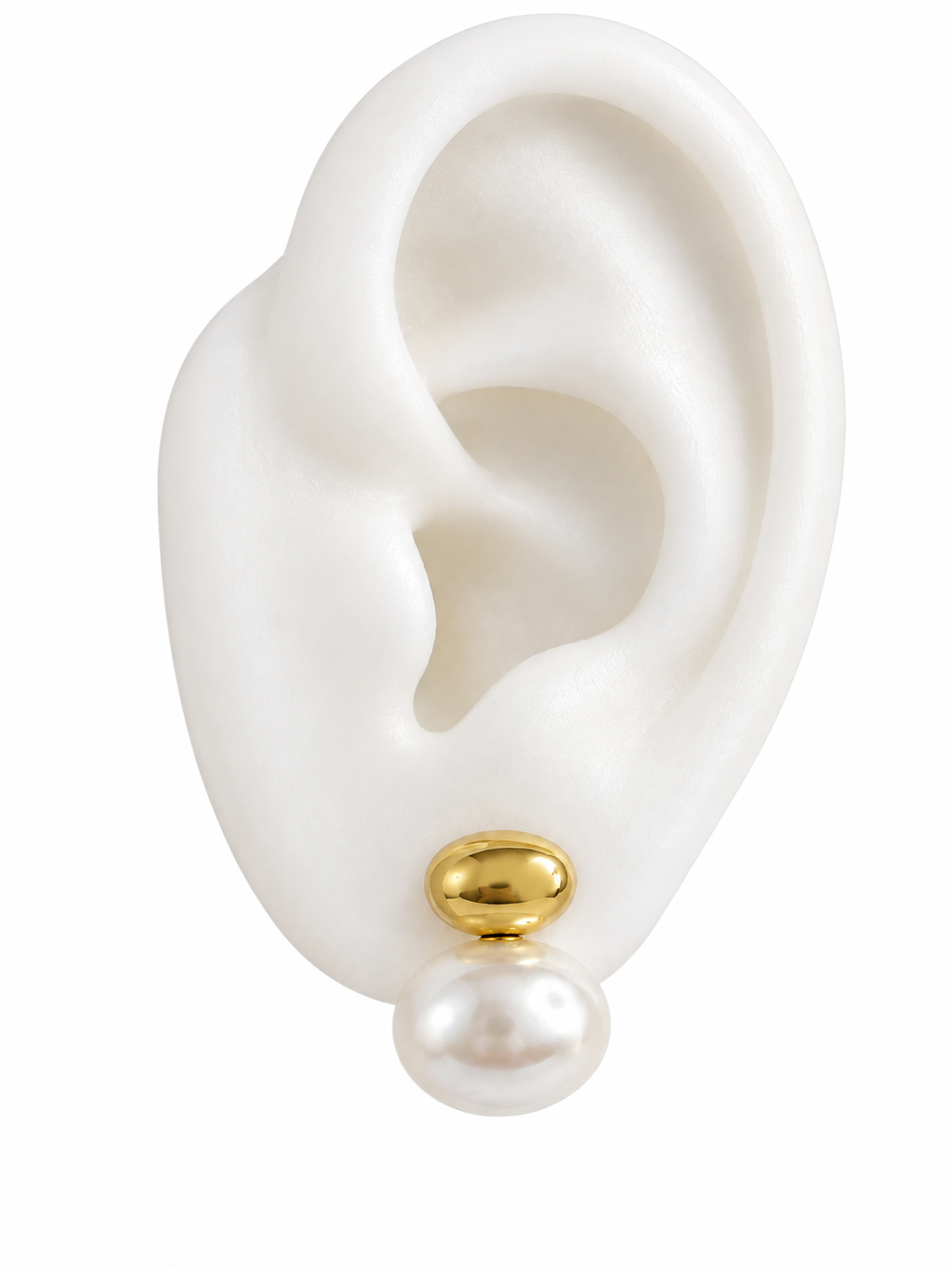 Gold Pearl Stud Earrings