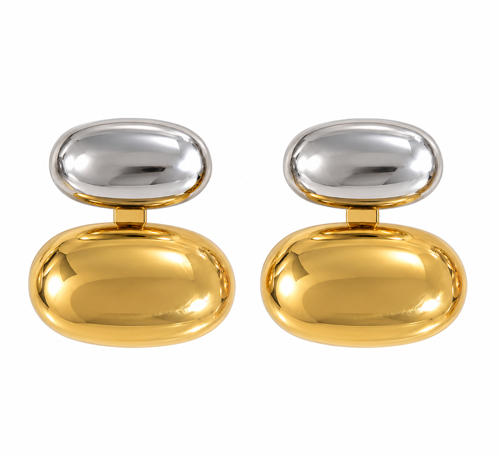 Geometric PVD Gold-Plated Stainless Steel Earrings
