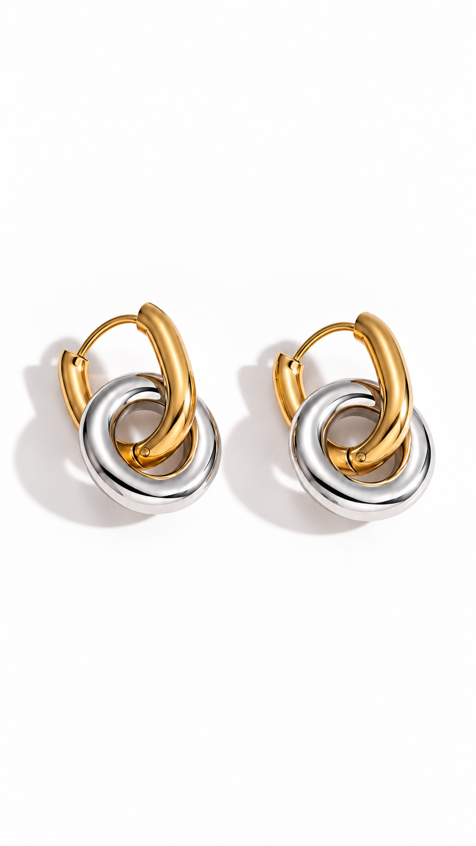 Two Tone Gold-Plated Stud Earrings