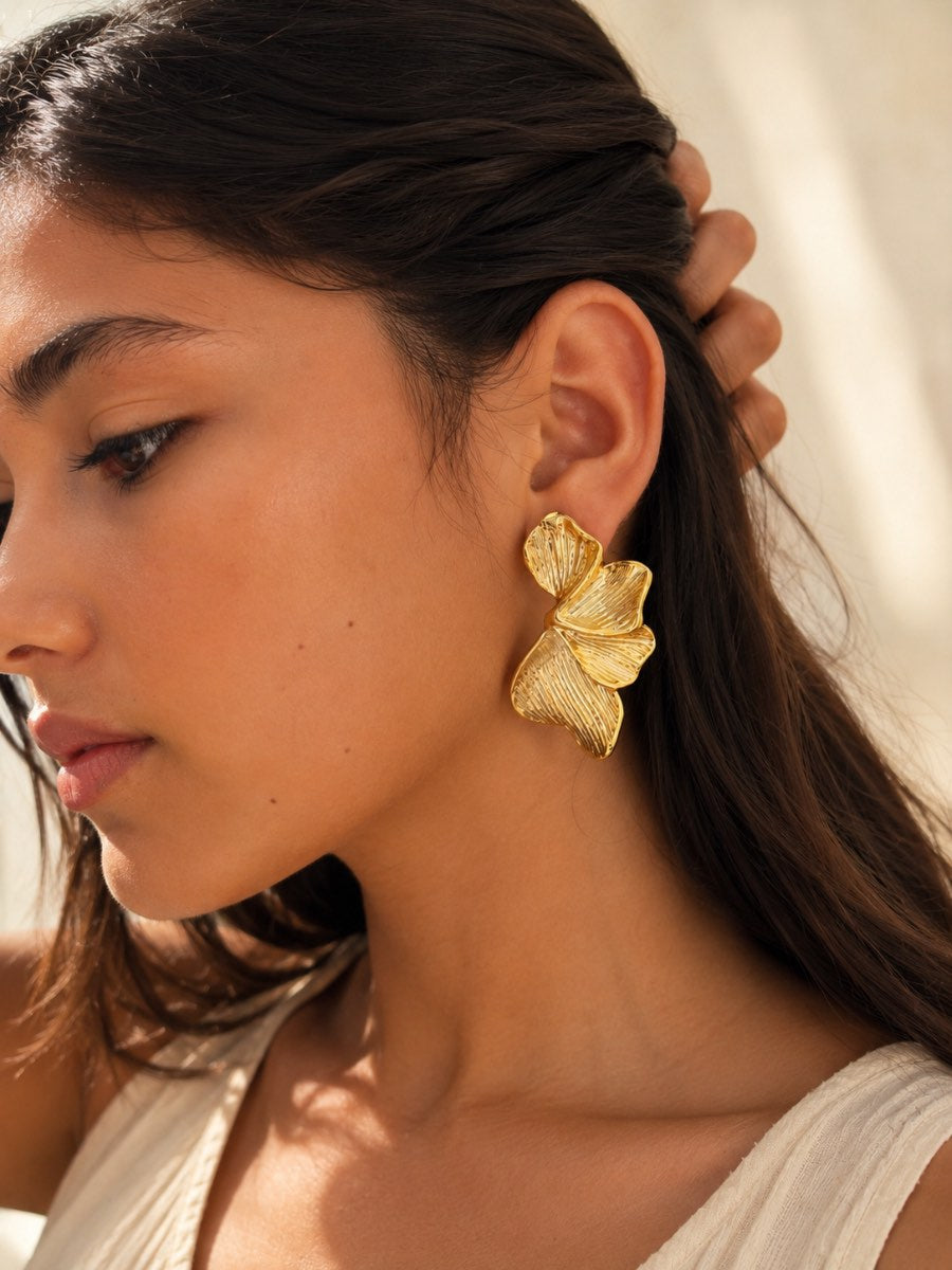 Floral Acrylic Statement Earrings