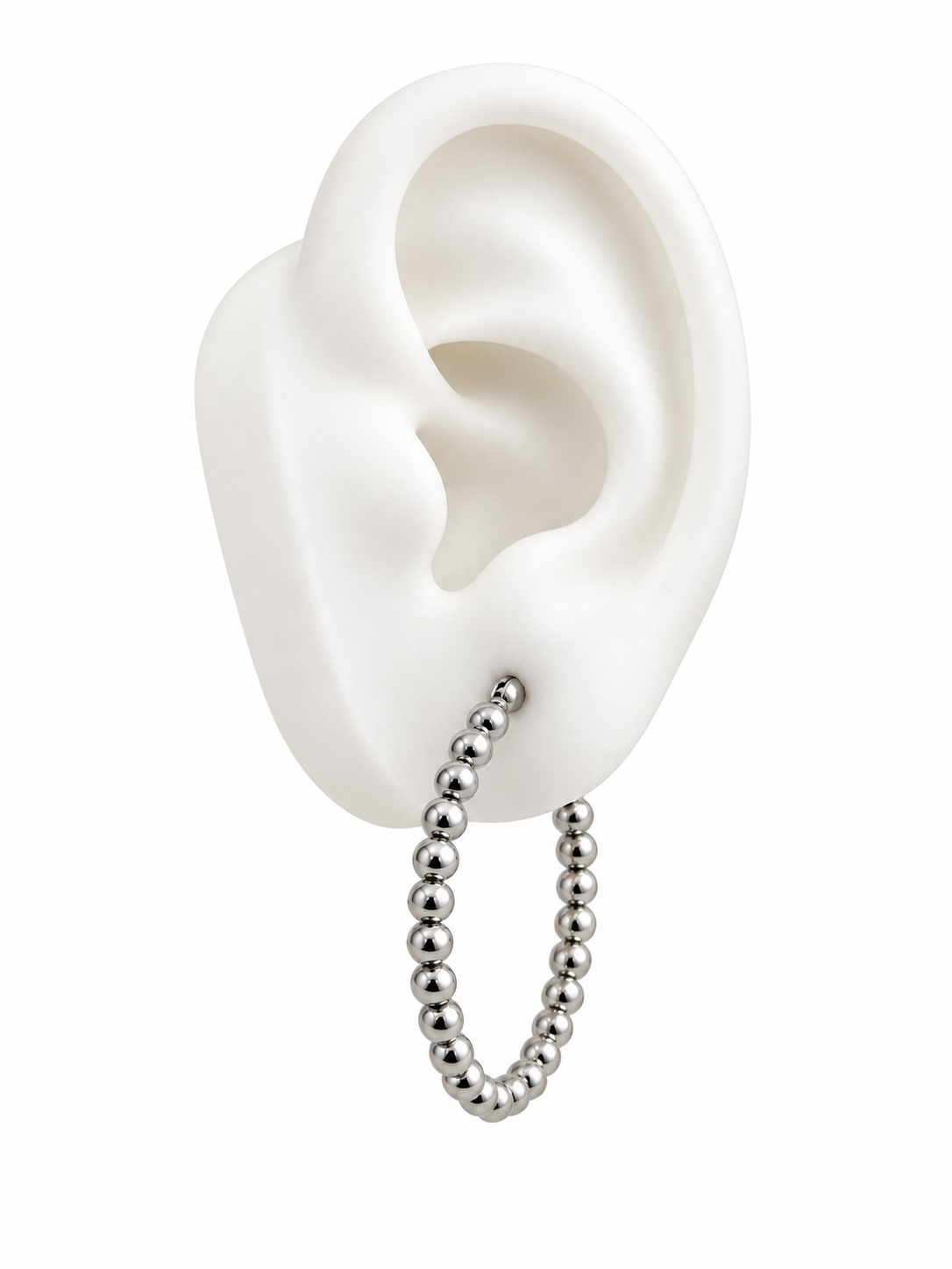Beaded Hoop Stainless Steel Earring