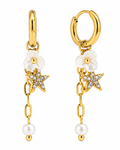 Star & Flower Gold Plated Stainless Steel Earring