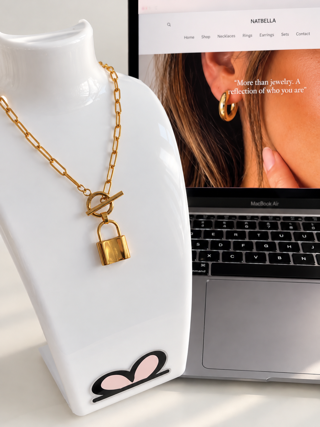 Gold Lock Stainless Steel Necklace