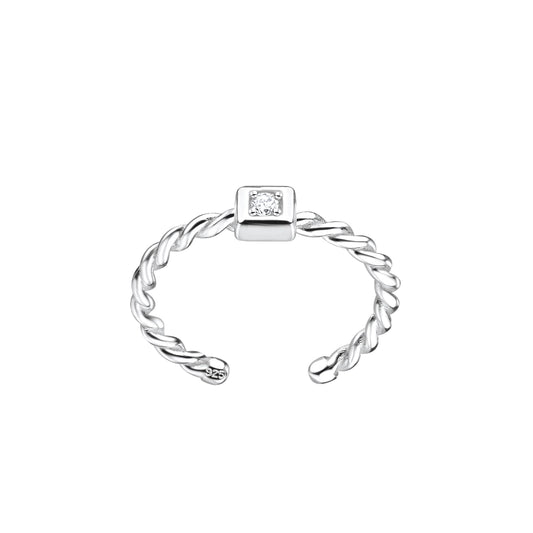 Square Twisted Toe Ring