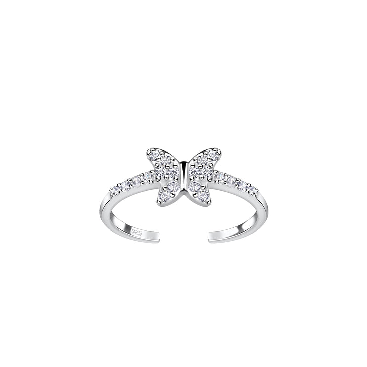 Silver Butterfly Toe Ring