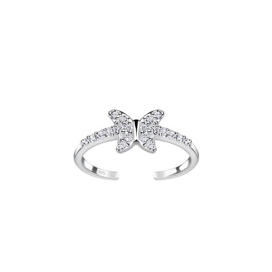 Silver Butterfly Toe Ring